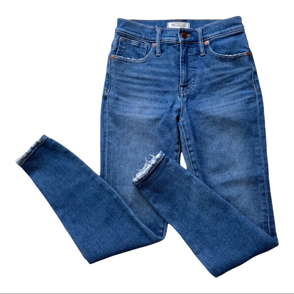MADEWELL 9” HIGH RISE SKINNY JEANS MED WASHED LIGHTLY DISTRESSED Comfy  Sz 26